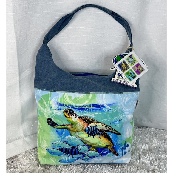 Guy Harvey Handbags - Guy Harvey Purse NWT Sea Turtle Fish Hobo Shoulder Bag Canvas Beach Tote